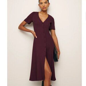 Reformation Locklin Dress in Prune Size 2